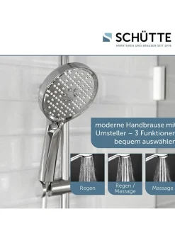 Schütte Badarmaturen<6tlg. Überkopfbrause-Set ''Madrid'' in Chrom