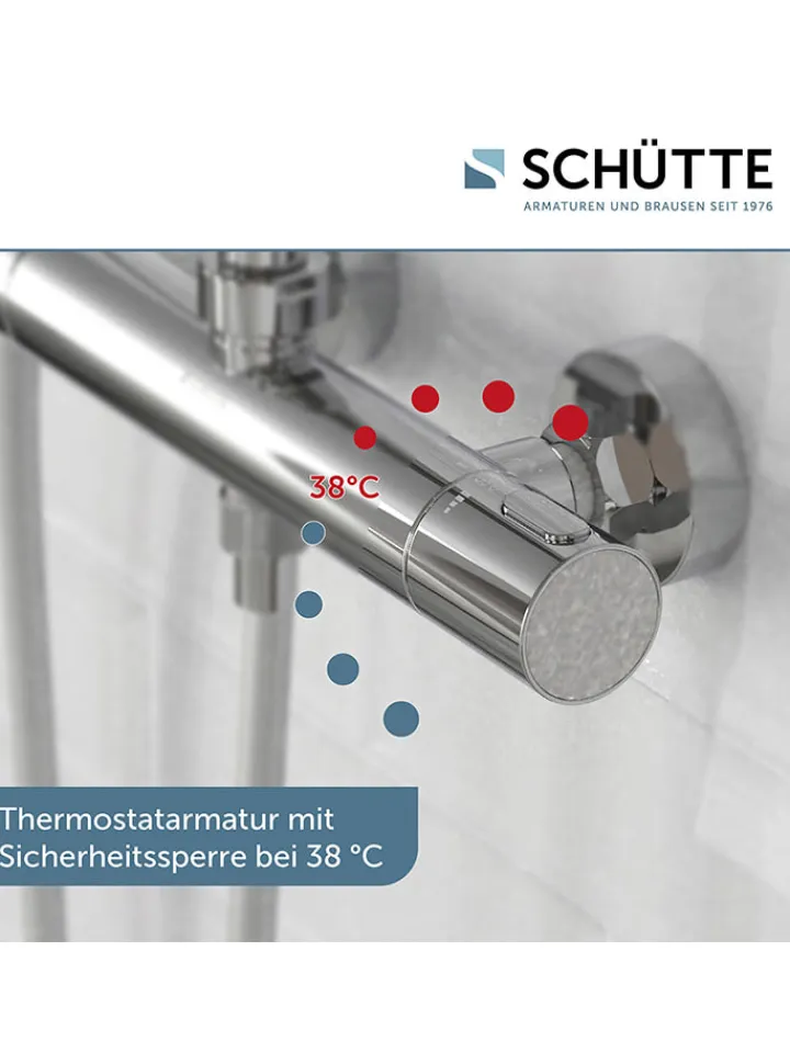 Schütte Badarmaturen<6tlg. Überkopfbrause-Set ''Madrid'' in Chrom