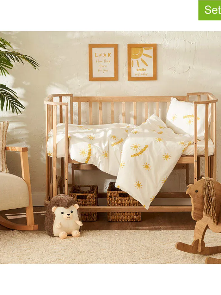 BELLA MAISON Kindermöbel<3tlg. Bettwäscheset "Hello" in Weiß/ Gelb