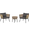 Beliani Gartenmöbel<3-tlg Bistro Set GARGANO in Braun/Grau