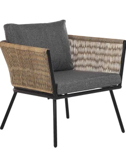 Beliani Gartenmöbel<3-tlg Bistro Set GARGANO in Braun/Grau