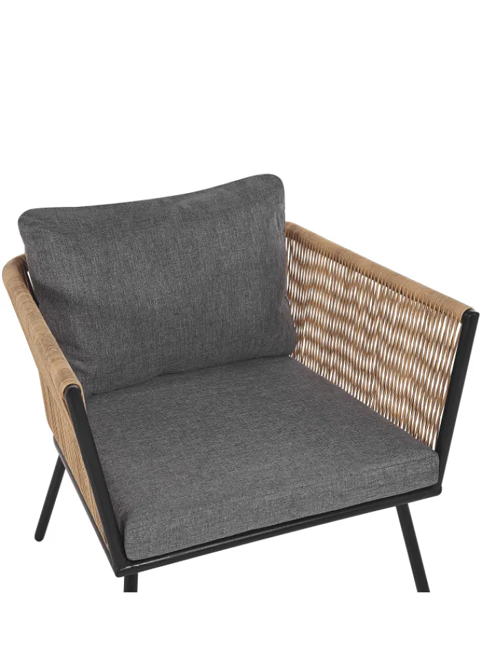 Beliani Gartenmöbel<3-tlg Bistro Set GARGANO in Braun/Grau