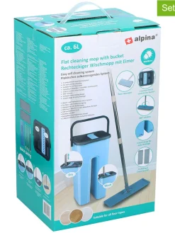 Alpina Putz- & Waschutensilien<4tlg. Bodenwischer-Set in Hellblau
