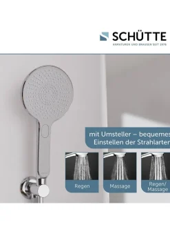 Schütte Badarmaturen<5tlg. Brause-Set ''Karibik'' in Chrom/ Hellgrau