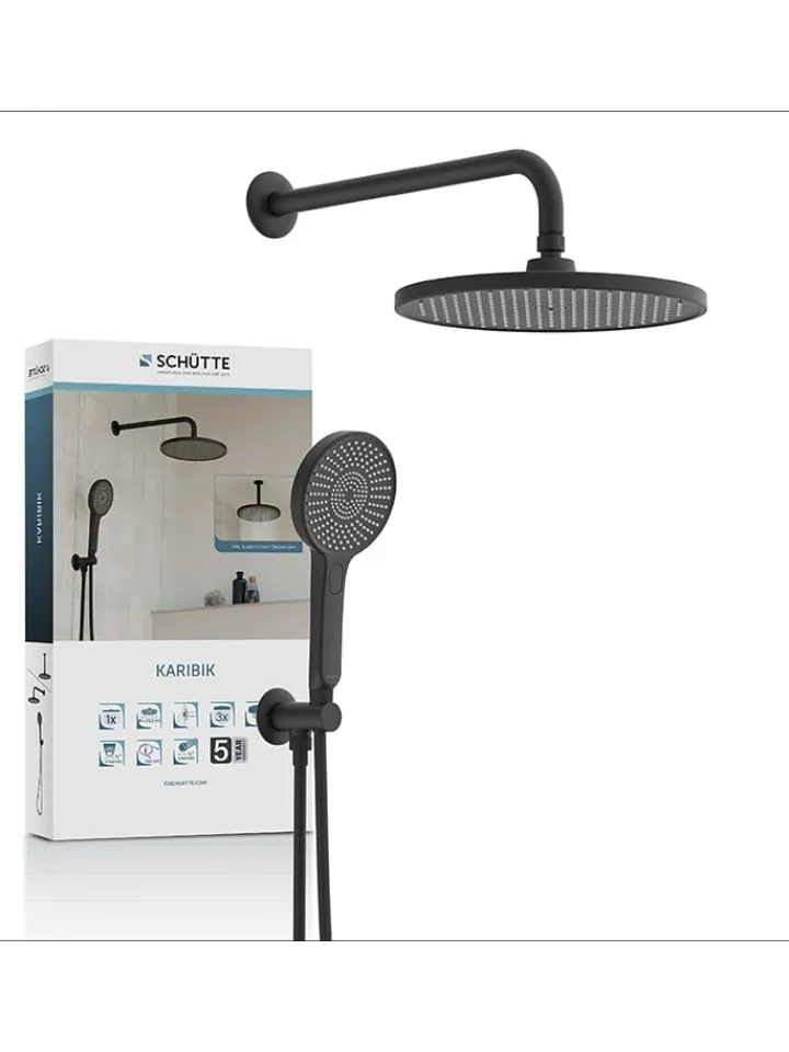 Schütte Badarmaturen<5tlg. Brause-Set ''Karibik'' in Schwarz