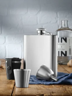 WMF Gedeckter Tisch<6tlg. Edelstahl-Flachmann-Set "Manhattan"