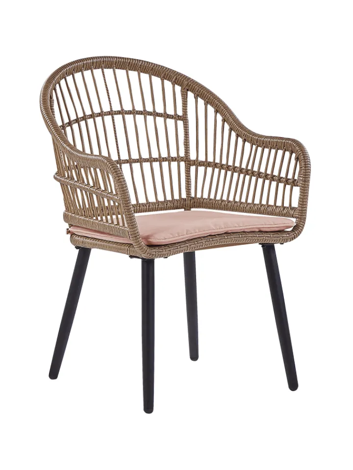 Beliani Gartenmöbel<7-tlg Gartentisch Set ALIANO in Beige/Schwarz