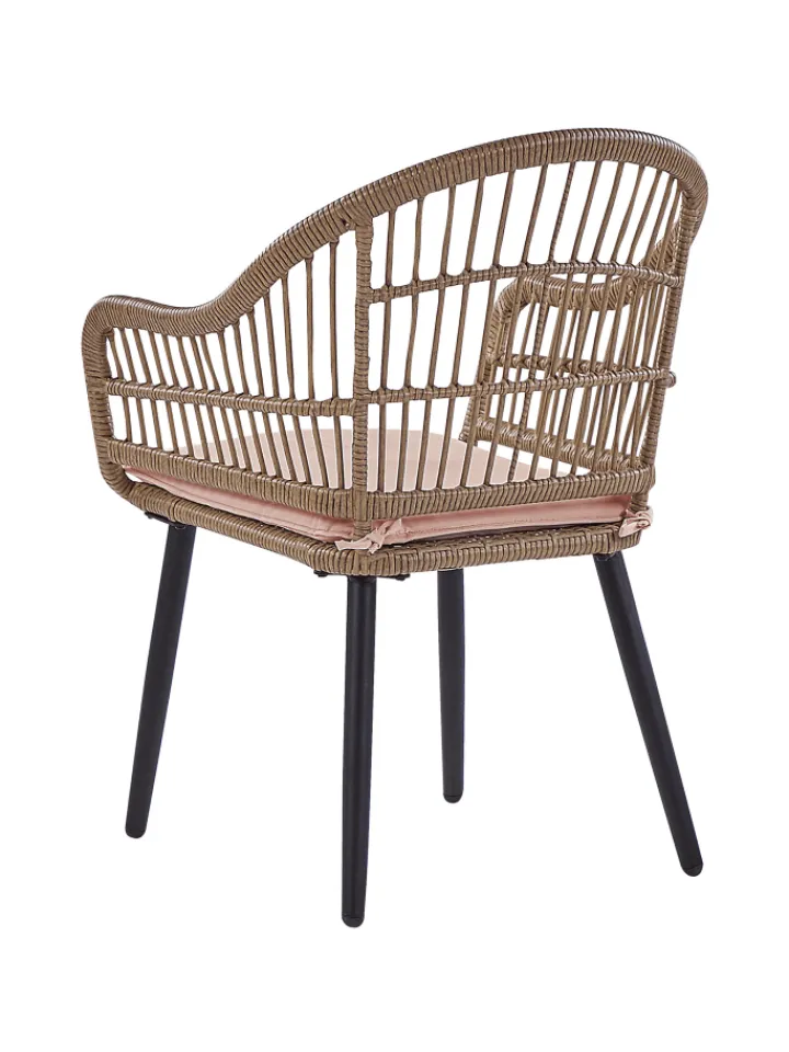 Beliani Gartenmöbel<7-tlg Gartentisch Set ALIANO in Beige/Schwarz