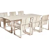 Beliani Gartenmöbel<7-tlg Gartentisch Set AZZANELLO in Braun/Weiß