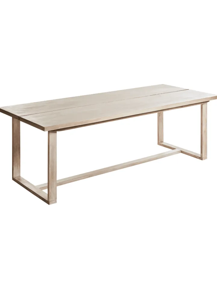 Beliani Gartenmöbel<7-tlg Gartentisch Set AZZANELLO in Braun/Weiß