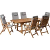 Beliani Gartenmöbel<7-tlg Gartentisch Set JAVA PREMIUM in Braun/Grau