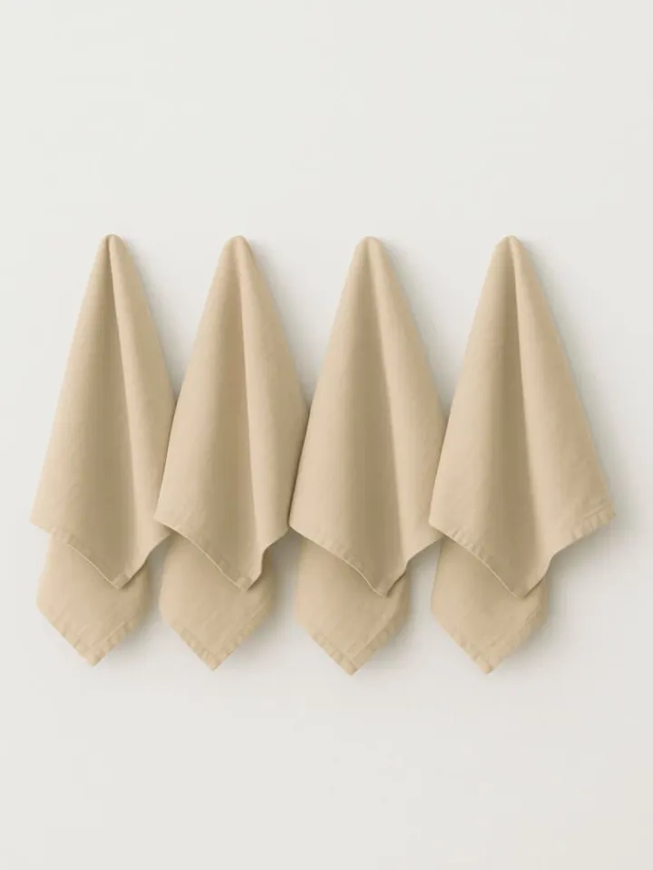 Samimi Kreativbedarf & Do-It-Yourself<7tlg. Geschirrtücher-Blockdruck-Set in Beige/ Grün