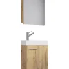 VCM Badezimmermöbel<3-tlg Gäste WC Waschplatz Waschtisch Slito Schrank in Honig-Eiche
