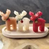 ABERTO DESIGN Kerzen, Vasen & Mehr<4tlg. Kerzen-Set in Beige/ Creme/ Rot