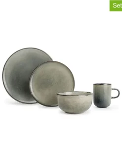 Salt and Pepper Gedeckter Tisch<16tlg. Kombiservice "Meridian" in Beige/ Grau