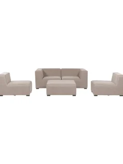 Beliani Gartenmöbel<2-tlg Lounge Set AREZZO in Beige/Schwarz