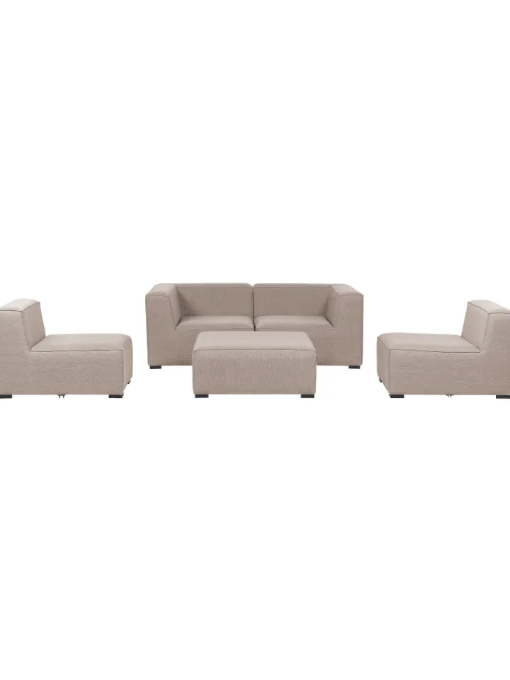 Beliani Gartenmöbel<2-tlg Lounge Set AREZZO in Beige/Schwarz