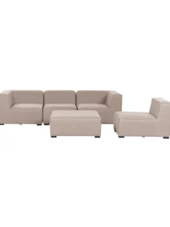 Beliani Gartenmöbel<2-tlg Lounge Set AREZZO in Beige/Schwarz