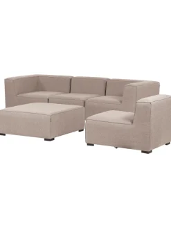 Beliani Gartenmöbel<2-tlg Lounge Set AREZZO in Beige/Schwarz
