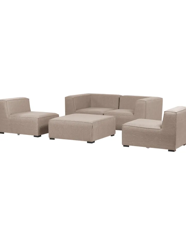 Beliani Gartenmöbel<2-tlg Lounge Set AREZZO in Beige/Schwarz