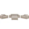 Beliani Gartenmöbel<4-tlg Lounge Set ROVIGO in Beige/Weiß