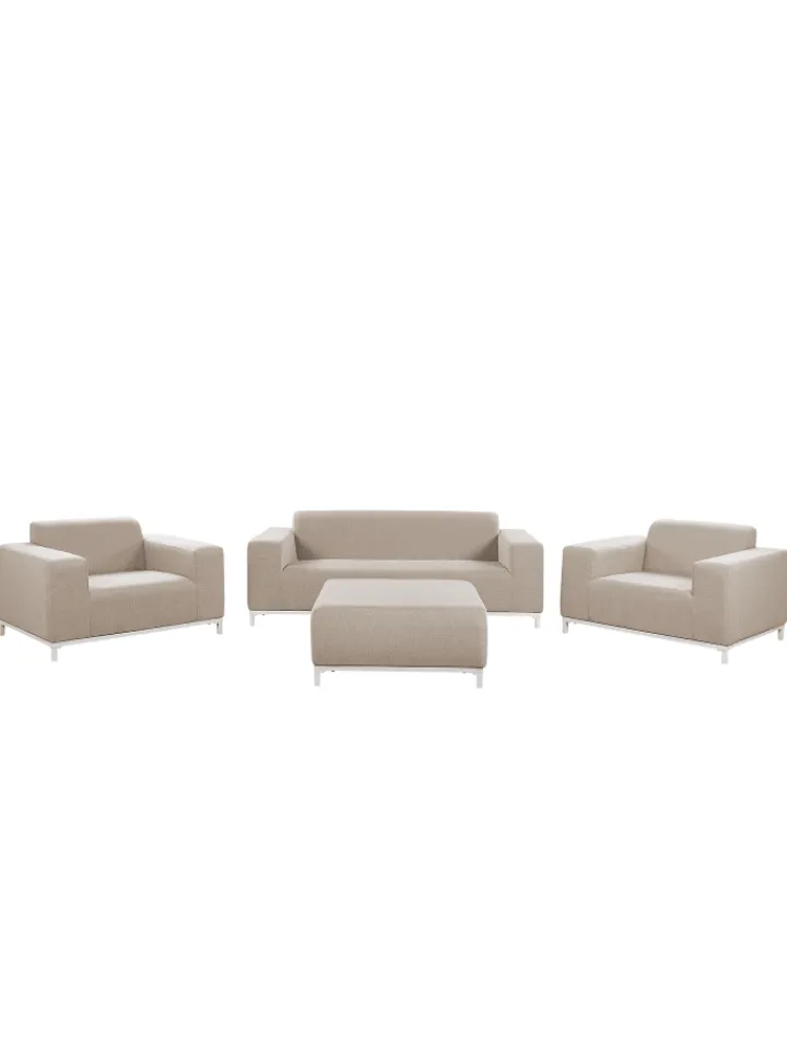Beliani Gartenmöbel<4-tlg Lounge Set ROVIGO in Beige/Weiß