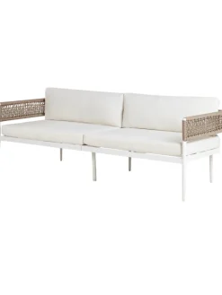 Beliani Gartenmöbel<4-tlg Lounge Set SERLA in Weiß/Beige