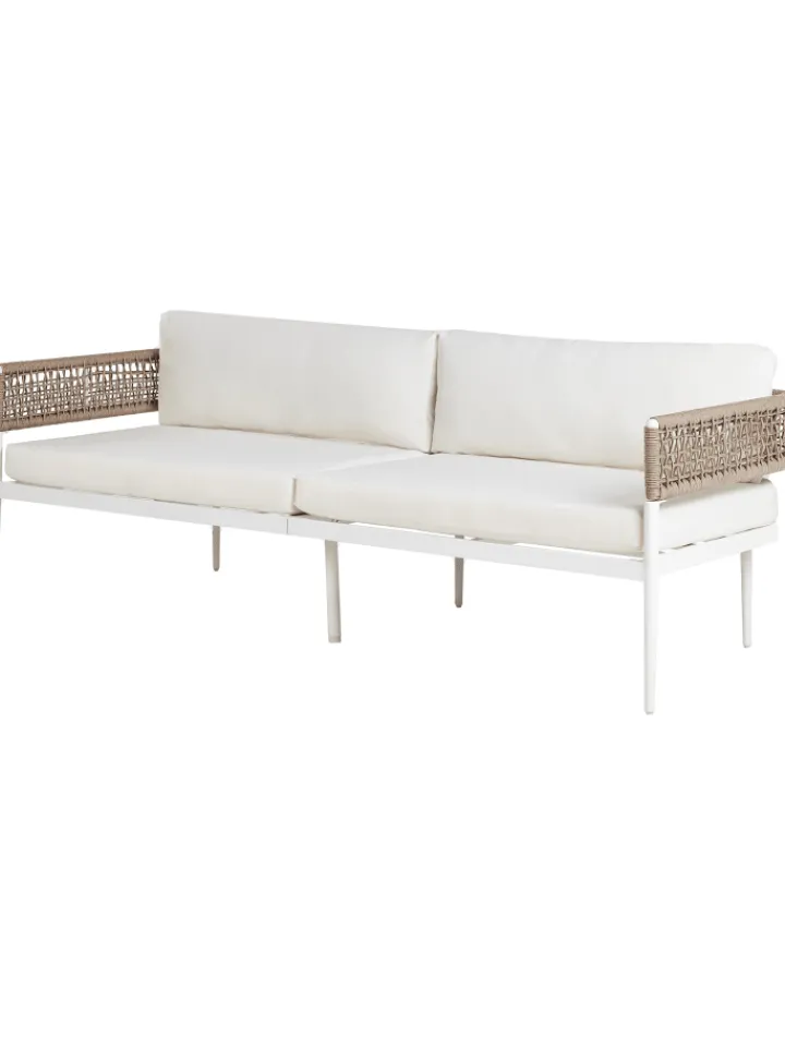 Beliani Gartenmöbel<4-tlg Lounge Set SERLA in Weiß/Beige