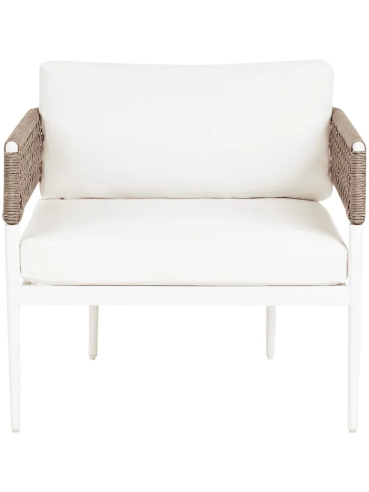 Beliani Gartenmöbel<4-tlg Lounge Set SERLA in Weiß/Beige
