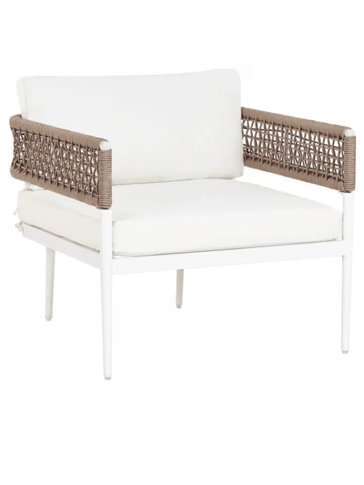 Beliani Gartenmöbel<4-tlg Lounge Set SERLA in Weiß/Beige