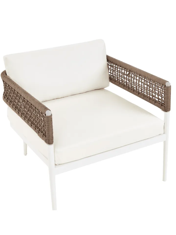 Beliani Gartenmöbel<4-tlg Lounge Set SERLA in Weiß/Beige