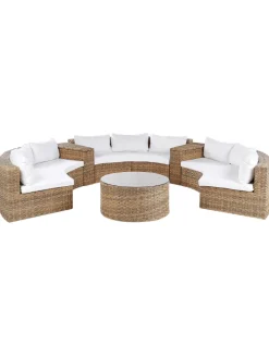 Beliani Gartenmöbel<2-tlg Lounge Set SEVERO in Braun/Weiß