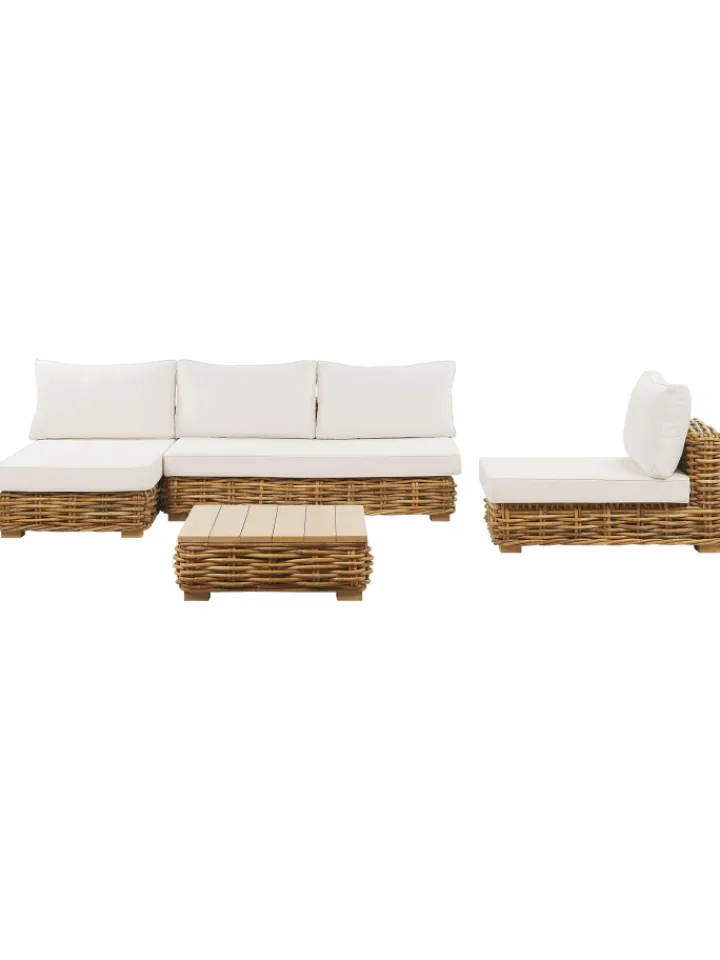 Beliani Gartenmöbel<4-tlg Lounge Set VARALLO in /Weiß