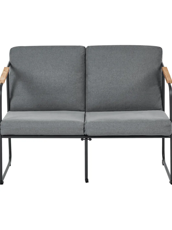 Beliani Gartenmöbel<4-tlg Lounge Set VEZZANA in Grau/Schwarz/Braun