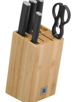 WMF Koch- & Backutensilien<6tlg. Messerblock-Set ''Kineo'' in Beige/ Schwarz