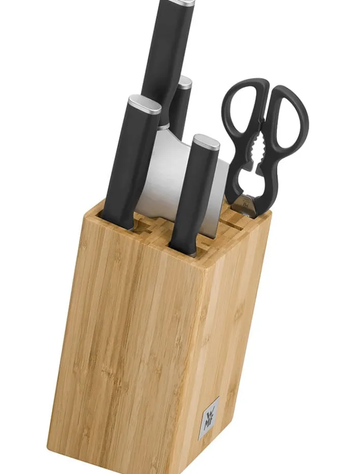 WMF Koch- & Backutensilien<6tlg. Messerblock-Set ''Kineo'' in Beige/ Schwarz