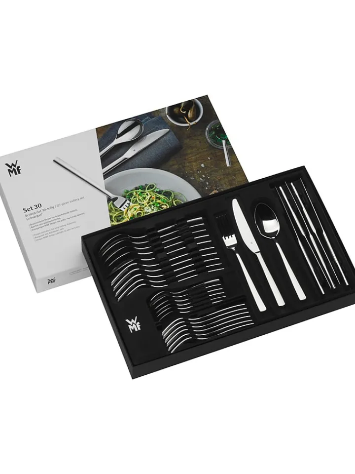 WMF Gedeckter Tisch<30tlg. Poliertes Edelstahl-Besteckset "Boston"