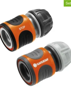 Gardena Gartendekoration<2tlg. Schlauchverbinder-Set in Schwarz/ Orange 13 mm (1/2") und 15 mm (5/8")