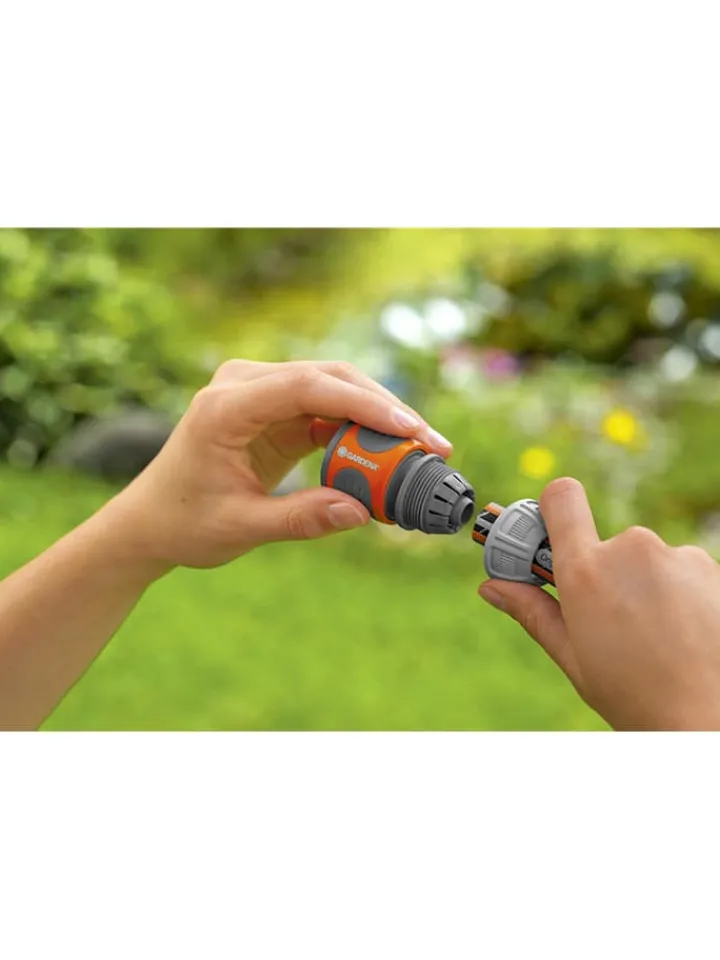 Gardena Gartendekoration<2tlg. Schlauchverbinder-Set in Schwarz/ Orange 13 mm (1/2") und 15 mm (5/8")