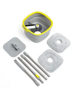 InnovaGoods Weitere Haushaltshelfer<4tlg. Selbstreinigender Drehmopp-Set in Helllgrau