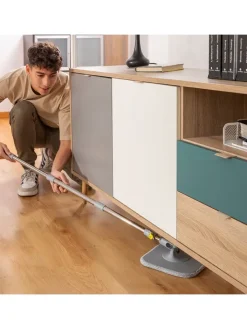 InnovaGoods Weitere Haushaltshelfer<4tlg. Selbstreinigender Drehmopp-Set in Helllgrau