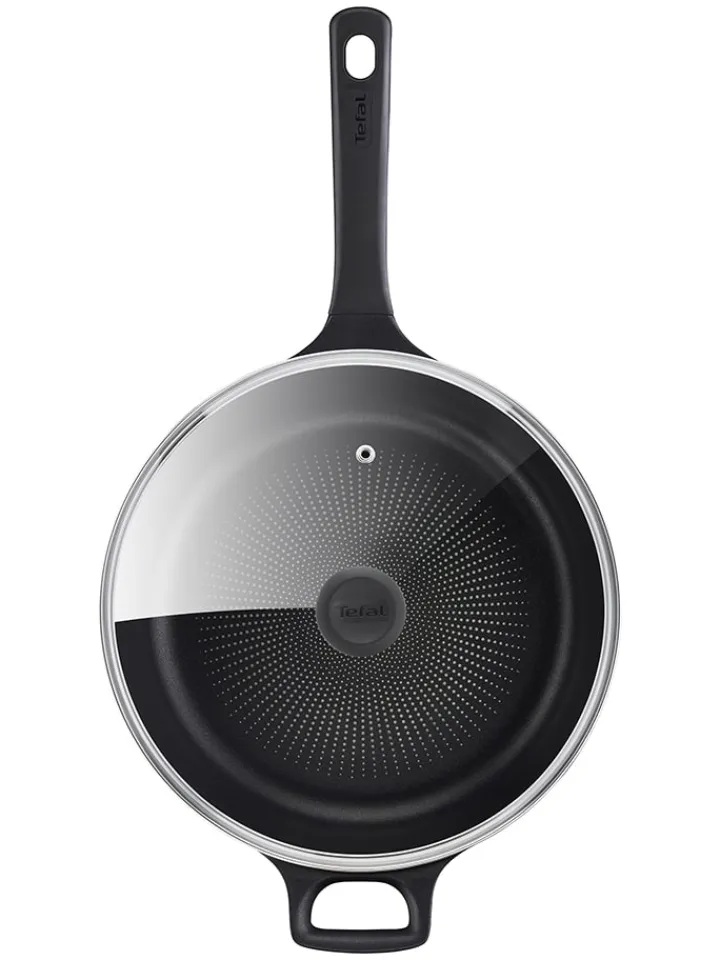 Tefal Kochgeschirr<2tlg. Set: Aluguss-Schmorpfanne "Trattoria Pro" in Schwarz - Ø 28 cm