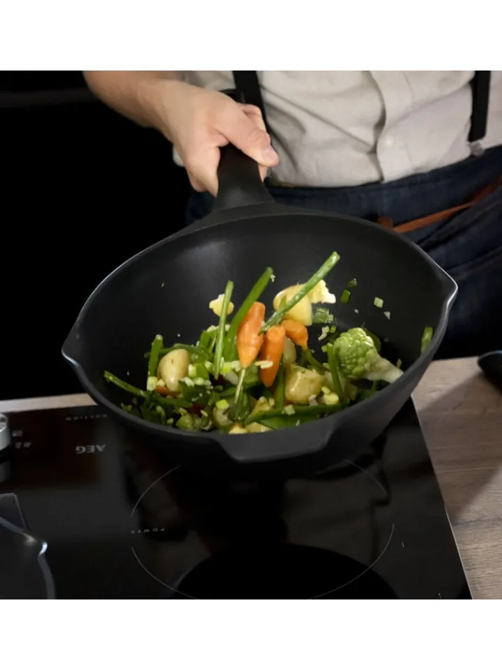 Tefal Kochgeschirr<2tlg. Set: Aluguss-Schmorpfanne "Trattoria Pro" in Schwarz - Ø 28 cm