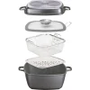 Stoneline Kochgeschirr<5tlg. Set: Bräter in Grau - (L)28 x (B)28 cm