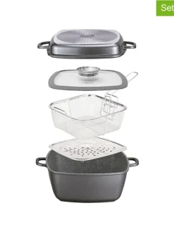 Stoneline Kochgeschirr<5tlg. Set: Bräter in Grau - (L)28 x (B)28 cm