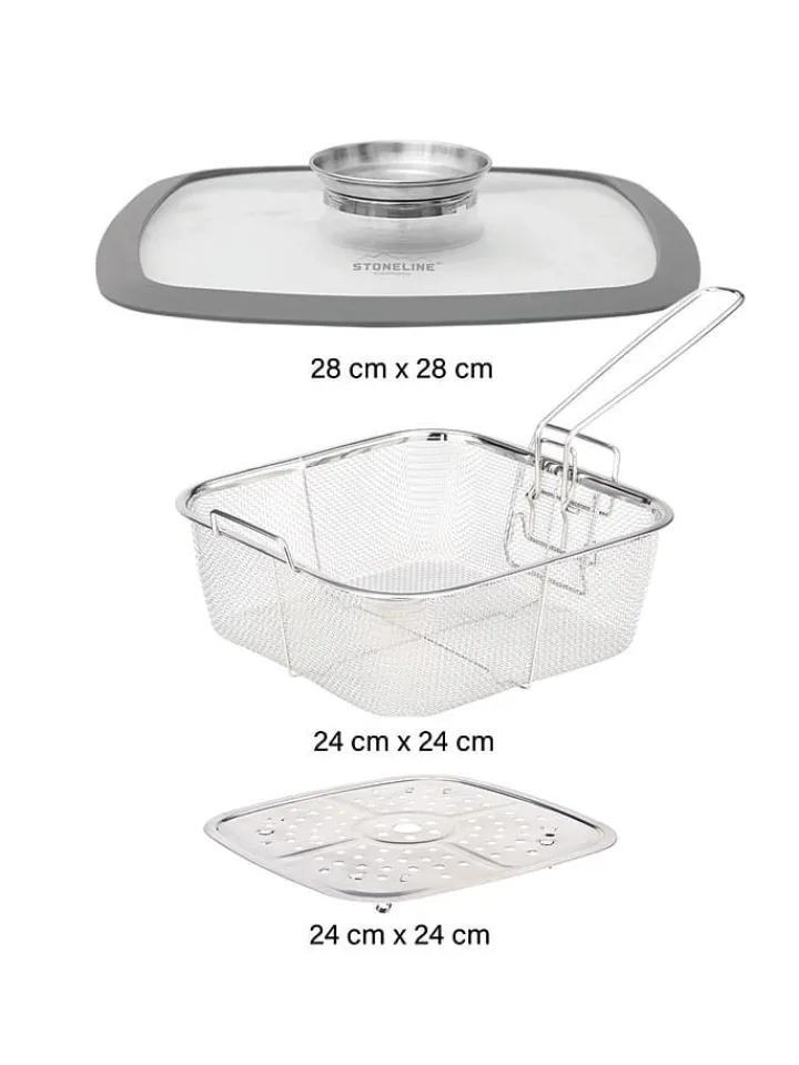 Stoneline Kochgeschirr<5tlg. Set: Bräter in Grau - (L)28 x (B)28 cm