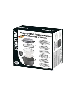 Stoneline Kochgeschirr<5tlg. Set: Bräter in Grau - (L)28 x (B)28 cm