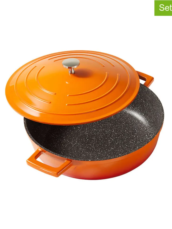 Stoneline Kochgeschirr<2tlg. Set: Bräter in Orange - 4,2 l