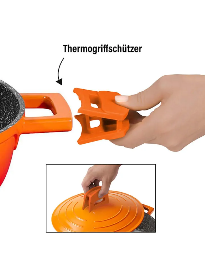 Stoneline Kochgeschirr<2tlg. Set: Bräter in Orange - 4,2 l
