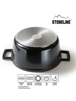 Stoneline Kochgeschirr<2tlg. Set: Bräter in Schwarz - 2,6 l